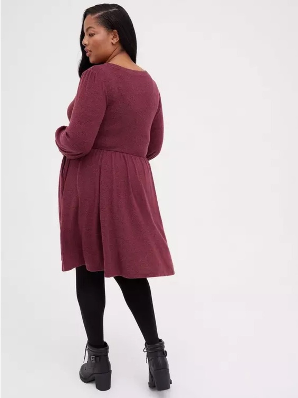 torrid Super Soft Plush Babydoll Dress in burgundy size 1
